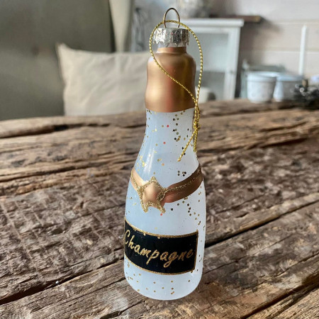 Sklenená ozdoba Champagne