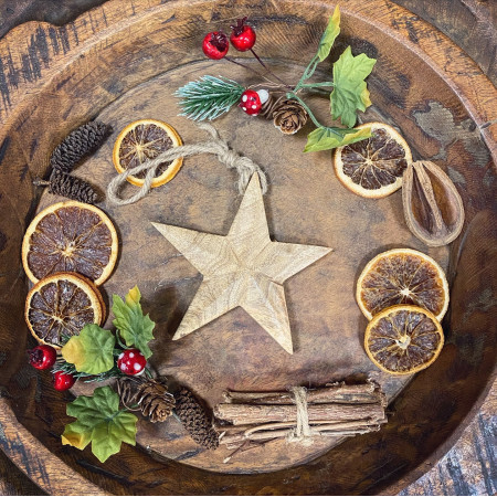 Drevená hviezda 9 cm 