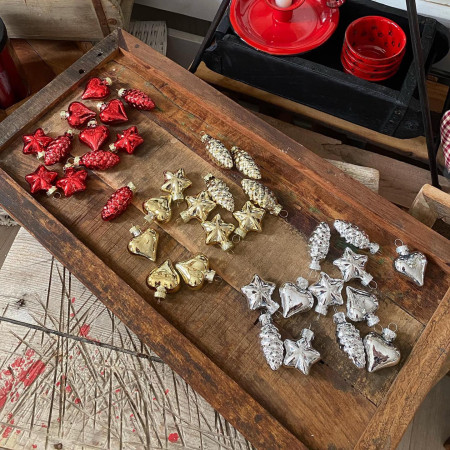 Set sklenených vianočných ozdôbok Red Christmas