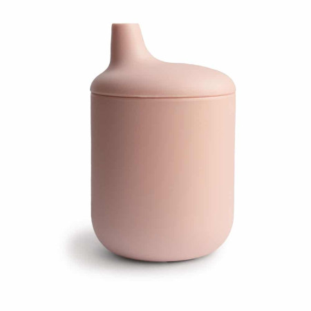 Mushie silikónový pohárik s náustkom - Blush ružová