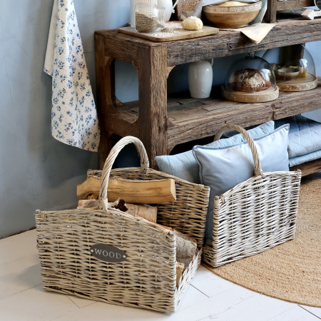 Prútený kôš na drevo WOOD - menší