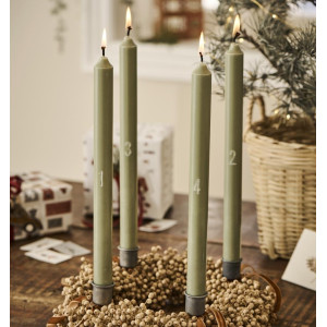 Set štyroch adventných sviečok - zelený