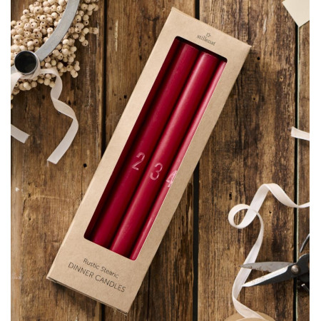 Set štyroch adventných sviečok - červený