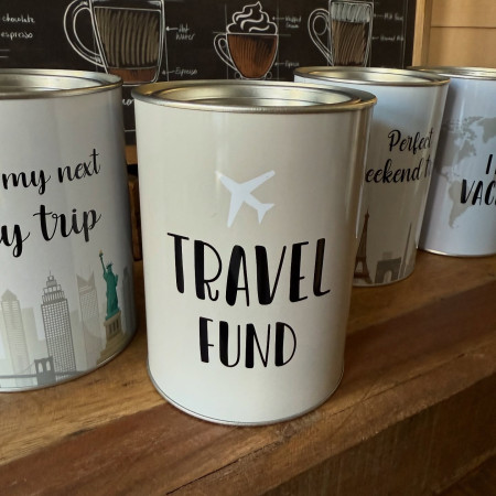 Kovová pokladnička Travel Fund