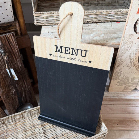 Drevená tabuľka Menu