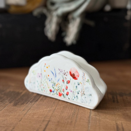 Keramický stojan na servítky Kvety