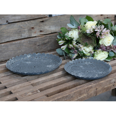 Kovový tanier Flowers - 23 cm