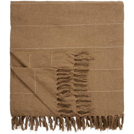 Veľký bavlnený prehoz Brown with Cream Stripes
