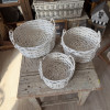 Set troch prútených košíčkov White Home