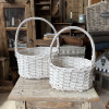 Set dvoch prútených košíčkov s vysokým uškom White Home