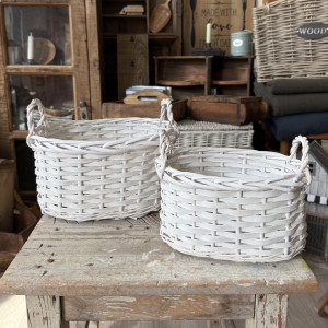 Set dvoch prútených košíčkov White Home