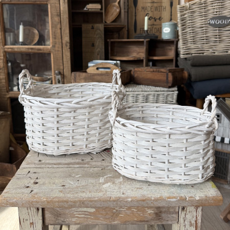 Set dvoch prútených košíčkov White Home