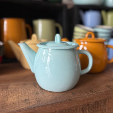Smaltovaný čajník 1000 ml - svetlomodrý