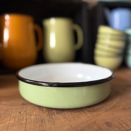 Smaltovaný plech 21,5 cm - svetlozelený