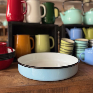 Smaltovaný plech 36 cm - svetlomodrý