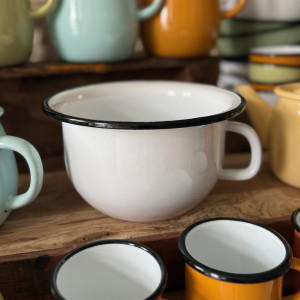 Smaltovaná miska s uškom Vintage Enamel 