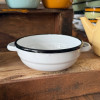 Smaltovaná miska s uškami Vintage Enamel - 17 cm
