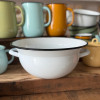 Veľká smaltovaná misa s uškami Vintage Enamel 