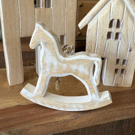 Drevený koník White Horse